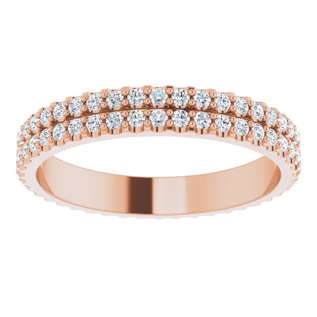 0.84 ct. Round Diamond Double Row Eternity Band-VIRABYANI